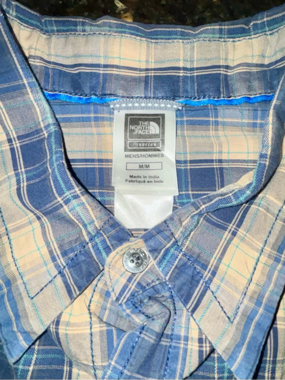 The North Face Light Blue & White Plaid Button-Down Shirt